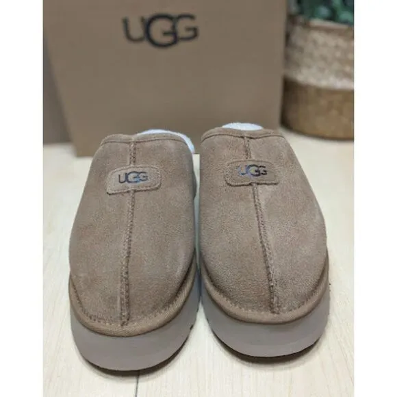 UGG Chestnut Brown Discoquette Platform Suede Slide Slippers Women's Size 9 NIB