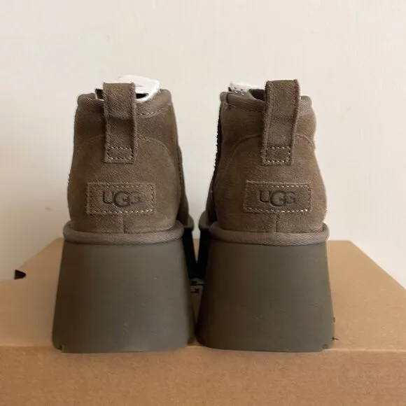 UGG Classic Ultra Mini New Heights Boots Hickory Women Size 9