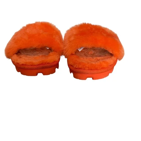 UGG Cozetta Curly Genuine Shearling Slide Slipper - EUC, Size 8, Orange …