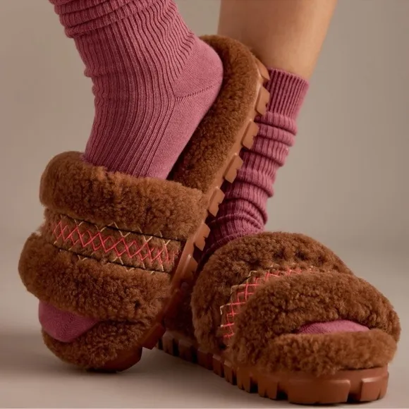 UGG Cozetta UGG Braid Fur Slide Slippers