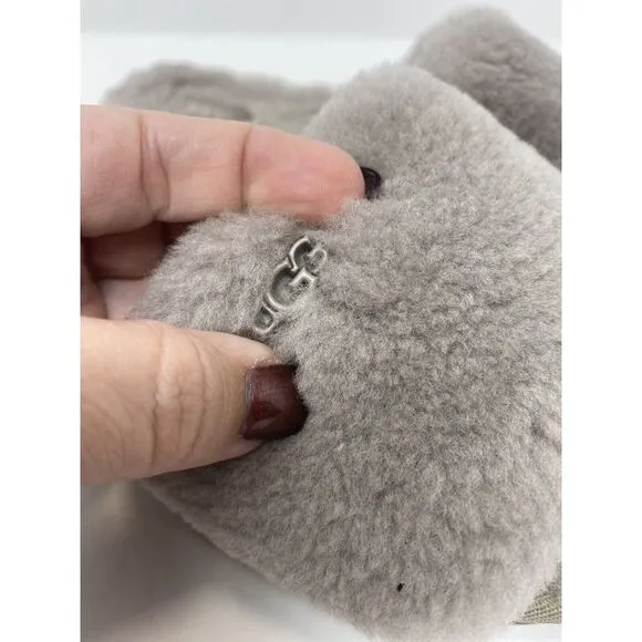UGG Cozette Slippers Womens Size 7 Slide‎ Sheepskin Fur Gray Slip On Shearling
