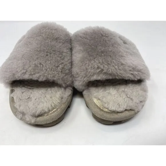 UGG Cozette Slippers Womens Size 7 Slide‎ Sheepskin Fur Gray Slip On Shearling