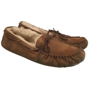 Ugg Dakota Slip On Leather Slippers Wool Lining Womens Brown 10