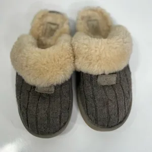 UGG dark grey slippers, fur-lined