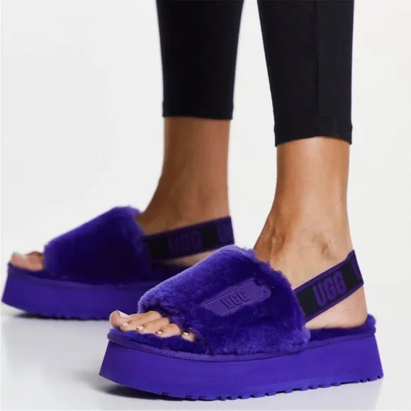 UGG Disco Slide Flatform Sandal Slippers Purple / Sz 6