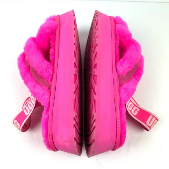 UGG Disco Slide Platform Slippers 11 Hot Pink Platform Sling Back Womens
