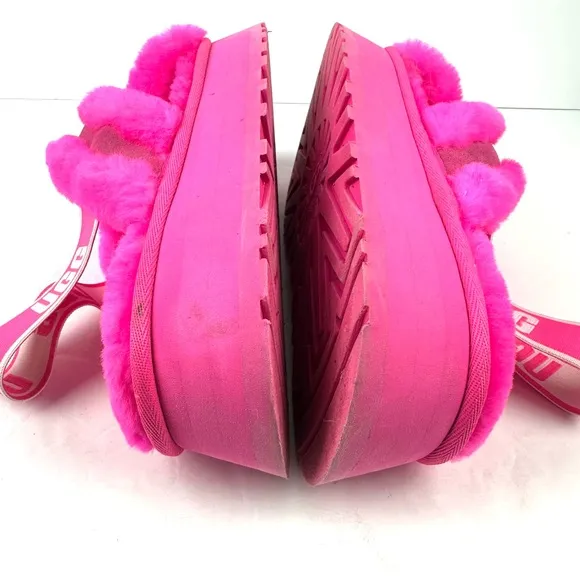 UGG Disco Slide Platform Slippers 11 Hot Pink Platform Sling Back Womens