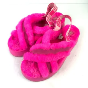 UGG Disco Slide Platform Slippers 11 Hot Pink Platform Sling Back Womens
