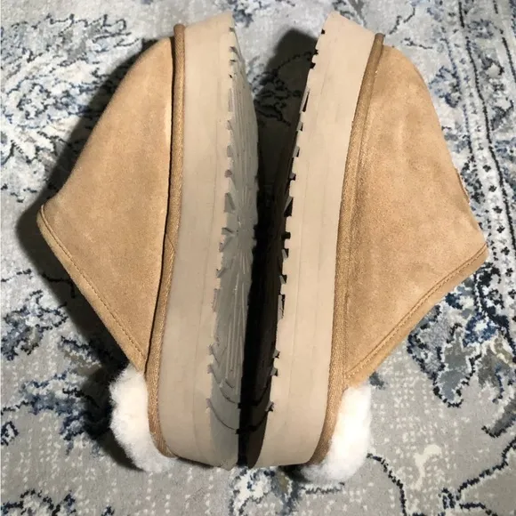 UGG Discoquette Suede Platform Chestnut Slippers