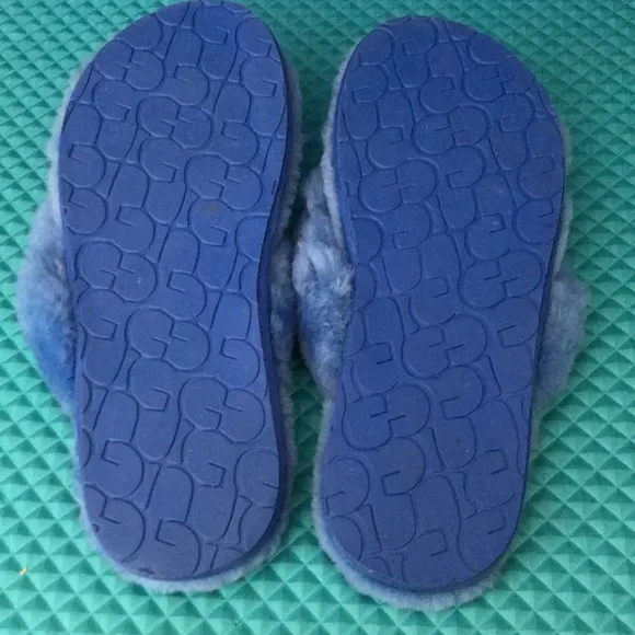 UGG Fluff Flip Flop III (Blue) Women’s Slippers | 11