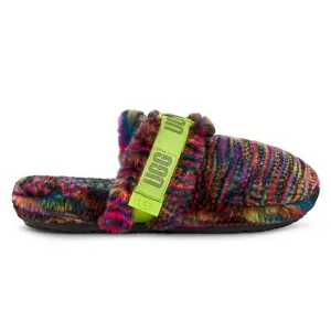 UGG Fluff It Faux Fur sandals rainbow multi color Slides