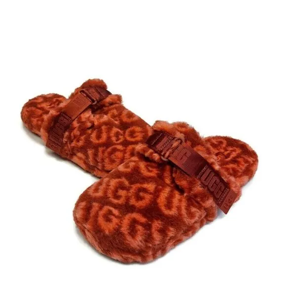 UGG Fluff It Pop Slide Cozy Slippers Mens Size 8 Shoes 1120900 Red Wine Terra