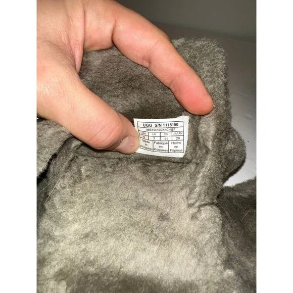 UGG Fluff It Slippers Shearling Lamb Fur Green Slip Ons Wool Mens Size 8.0