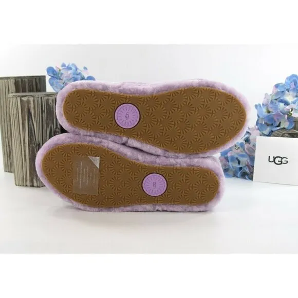 UGG Fluff Oh Yea Lilac Purple Sheepskin Fur Slippers Slides Sandals NIB