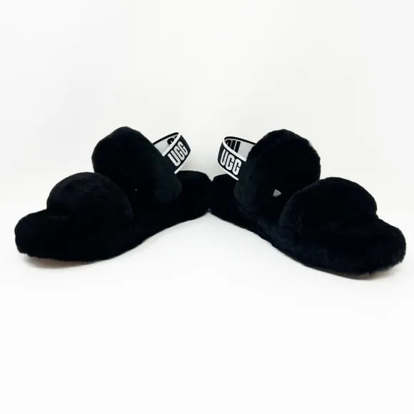 UGG Fluff Oh Yeah Slide Slingback Fur Slippers NEW
