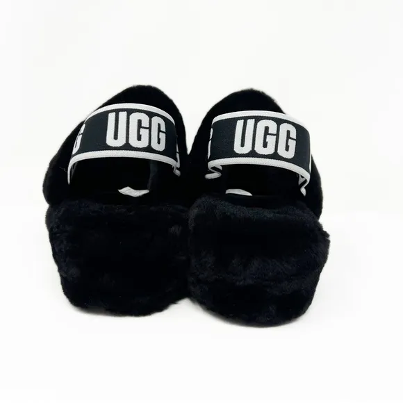 UGG Fluff Oh Yeah Slide Slingback Fur Slippers NEW