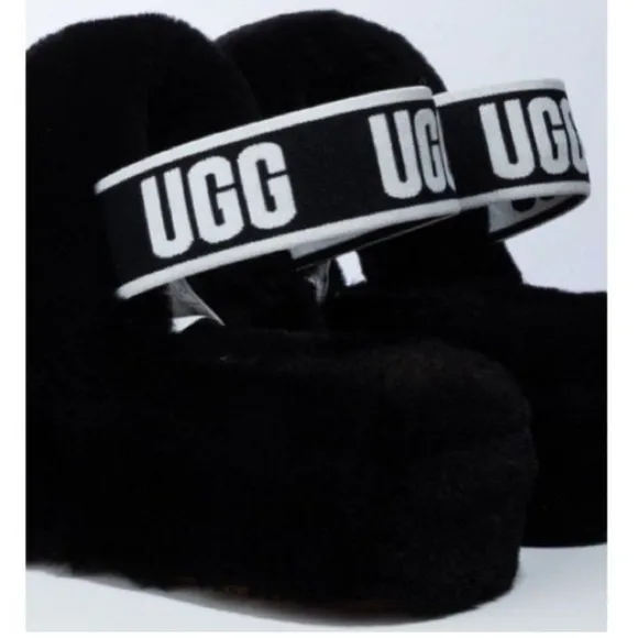 UGG Fluff Oh Yeah Slide Slingback Fur Slippers NEW