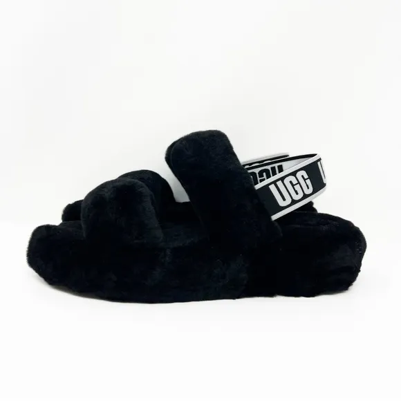 UGG Fluff Oh Yeah Slide Slingback Fur Slippers NEW
