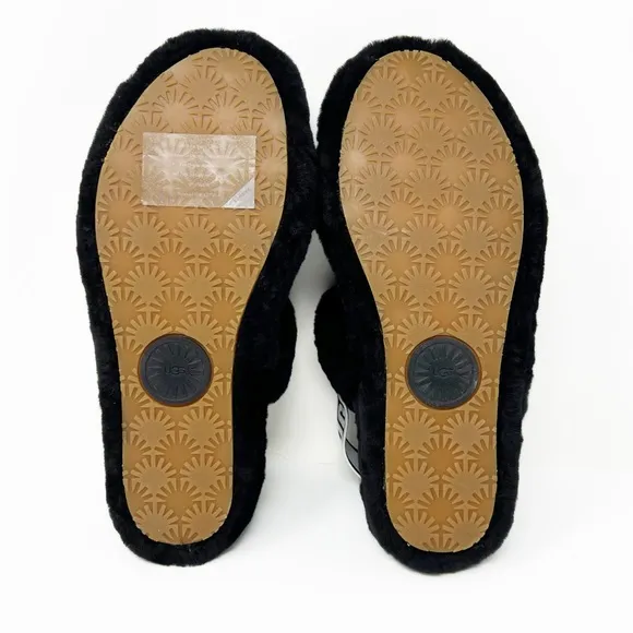 UGG Fluff Oh Yeah Slide Slingback Fur Slippers NEW