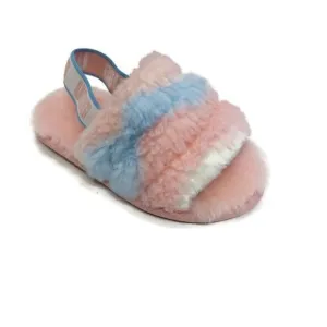 UGG Fluff Yea Slide Pride-Stripes Slippers Sz 9 Toddler Ages 4-5 Pastel 1120115T