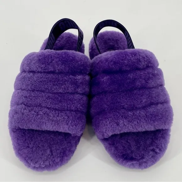 UGG Fluff Yeah Purple Shearling Slingback Slide Slippers