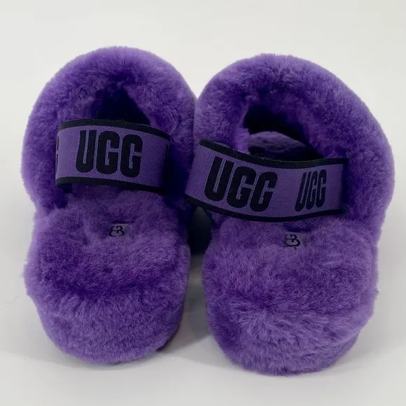 UGG Fluff Yeah Purple Shearling Slingback Slide Slippers