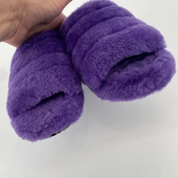 UGG Fluff Yeah Purple Shearling Slingback Slide Slippers