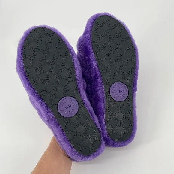 UGG Fluff Yeah Purple Shearling Slingback Slide Slippers