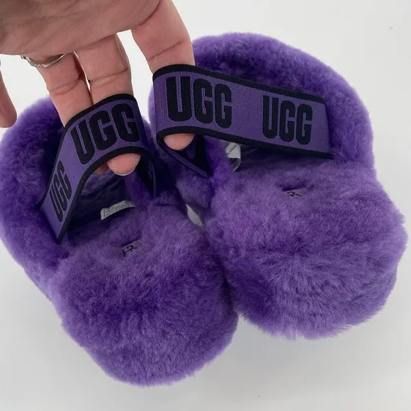 UGG Fluff Yeah Purple Shearling Slingback Slide Slippers