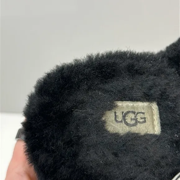UGG Fluff Yeah Slide Black Slippers Size 11