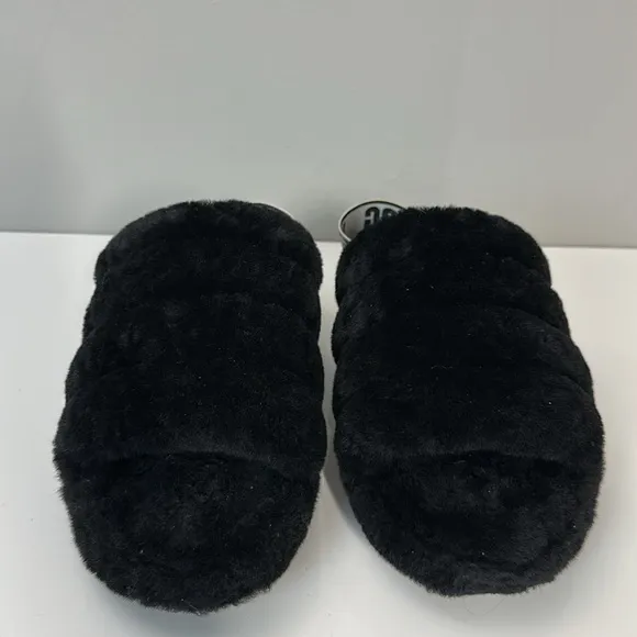 UGG Fluff Yeah Slide Black Slippers Size 11