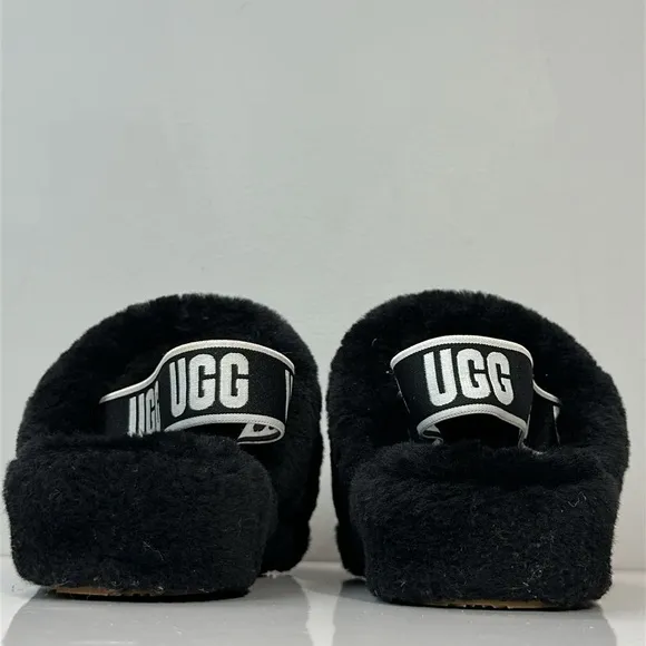 UGG Fluff Yeah Slide Black Slippers Size 11