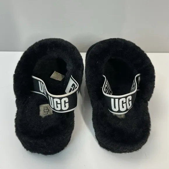 UGG Fluff Yeah Slide Black Slippers Size 11