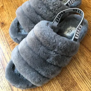 UGG Fluff Yeah Slide Gray Slippers Size 7