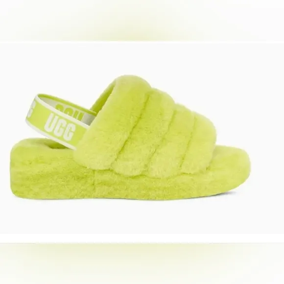 Ugg Fluff Yeah Slide Size 8 KLM Key lime Green New in Box