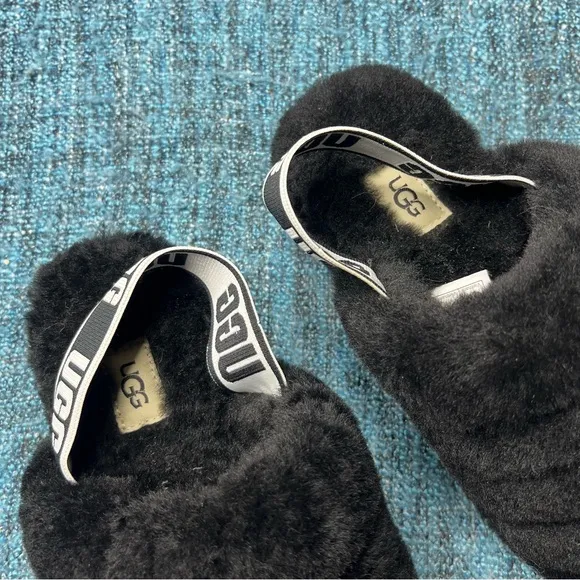 UGG Fluff Yeah Slide Slippers in Black