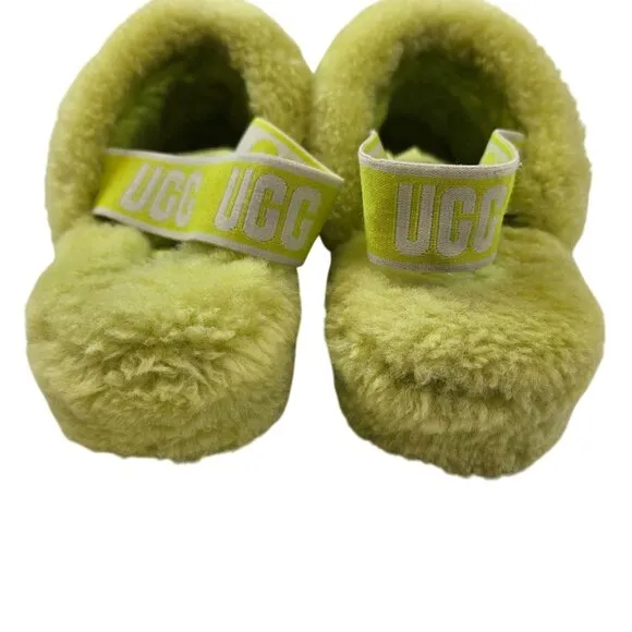 UGG Fluff Yeah Slide Slippers Neon Yellow Size 9