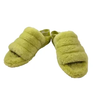 UGG Fluff Yeah Slide Slippers Neon Yellow Size 9
