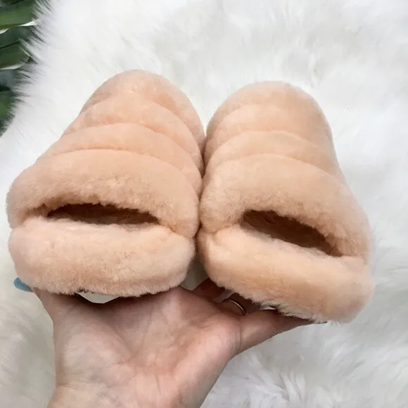UGG Fluff Yeah Slide Slippers Peach Fuzz Women’s size 10