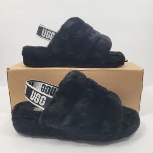 Ugg Fluff Yeah Slide Women's Black Slippers Sandals 1095119 US Size 8 NWB