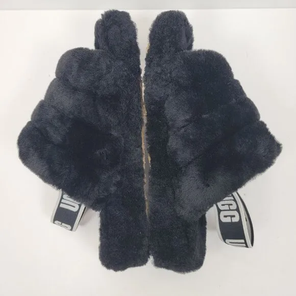 Ugg Fluff Yeah Slide Women's Black Slippers Sandals 1095119 US Size 8 NWB
