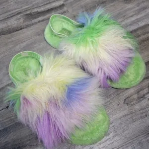 Ugg Fluff Yeah tie dye furry slippers