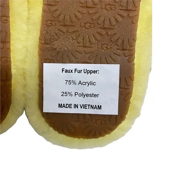 UGG FLUFF YEAH TIE DYE SLIDE KIDS GIRLS SIZE 4 LEMONADE SLIPPERS 1120033K