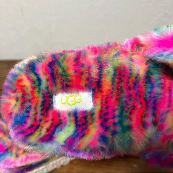 Ugg Fluffita Pixelate Flatform Slide Slippers 7 8 9