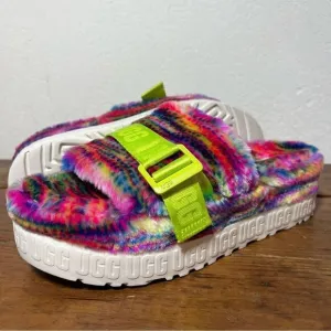 Ugg Fluffita Pixelate Flatform Slide Slippers 7 8 9