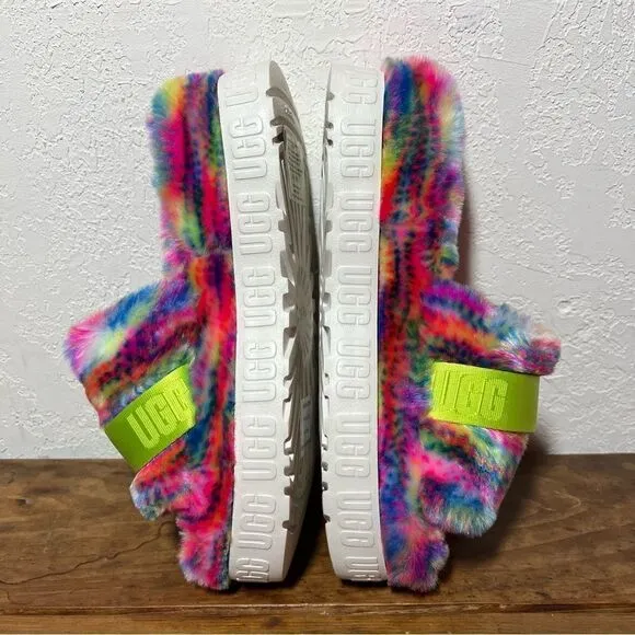 Ugg Fluffita Pixelate Flatform Slide Slippers 7 8 9