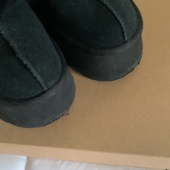 UGG funkette black slingback platform slippers