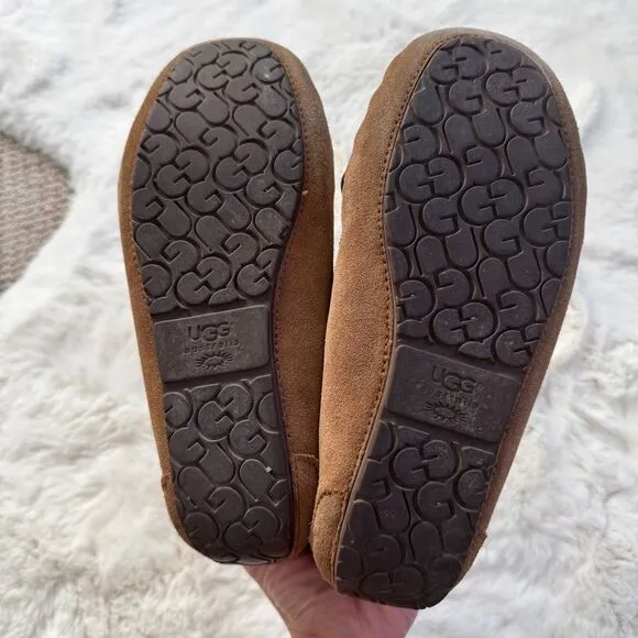 UGG Fur Moccasin Slippers 5 - Chestnut
