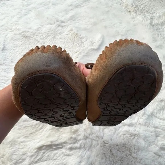 UGG Fur Moccasin Slippers 5 - Chestnut