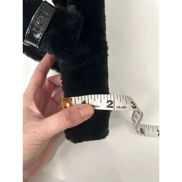UGG Fuzz Yeah Black Slipper Sheepskin 11